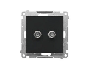 Zásuvka anténní SIMON TASF2.01/149, 2 násobná typ „F”, pro jednotlivé instalace, černá matná