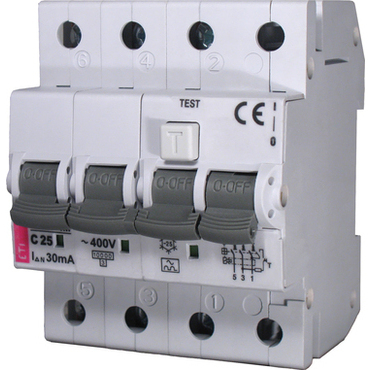 Chránič kombinovaný ETI 002174807 Proud. chránič s nadpr. ochran. KZS-4M 3p AC B32/0.03