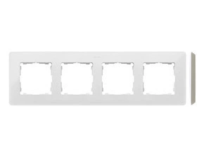 SIMON 82 Detail 8200640-029 rámeček 4 - násobný Detail ORIGINAL - mono bílá/základna světle šedá