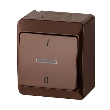 FAM GALATEA IP44 Spínač dvoupólový podsvětlený č.2So (hnědá)