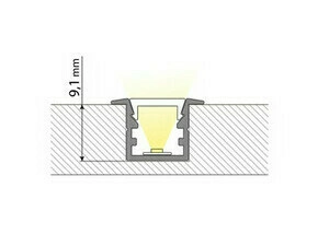Profil vestavný MC LED VG černý 15x10mm, včetně mléčného difuzoru, 1m