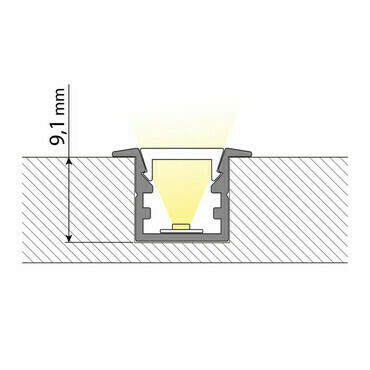 Profil vestavný MC LED VG černý 15x10mm, včetně mléčného difuzoru, 2m