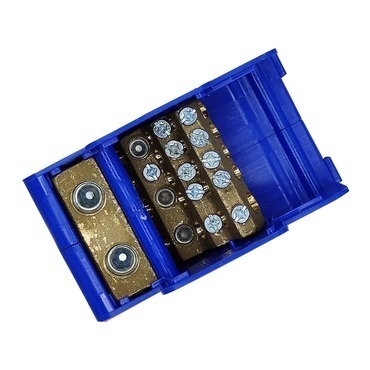 BEČOV UB295K12 Distribuční blok DTB 2x95/3x35+2x16+9x6 modrý
