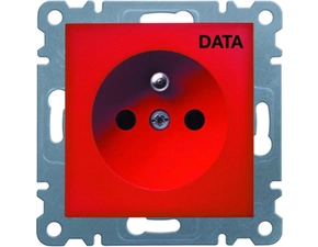 HAG WL1029 Zásuvka s ochranným kolíkem a potiskem "DATA", Lumina, červená lesk
