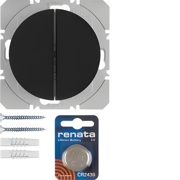 HAG 85656231 KNX RF tlačítko bezdrátové 2-násobné nástěnné, Berker R.1/R.3, černá, lesk