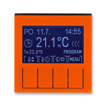Termostat univerz. ABB Levit 3292H-A10301 66, , oranžová/kouř. černá, program. (ovl. jedn.)