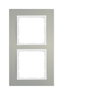HAG 10123904 Rámeček 2-násobný, Berker B.3, alu/bílá