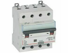 Chránič kombinovaný LEGRAND 411240 DX3 KOMB. 4P C20 300MA A 6KA