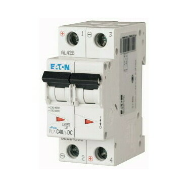 Jistič dvoupolový EATON 264906 PL7-C40/2-DC PL7-DC, char. C, 2-pólový, Icn=10kA, In=40A