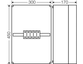 HEN K 7055 Svorkovnicová rozvodnice 5 pólová, 150A, IP 65, pro kabely 4x 16-50mm2, CU