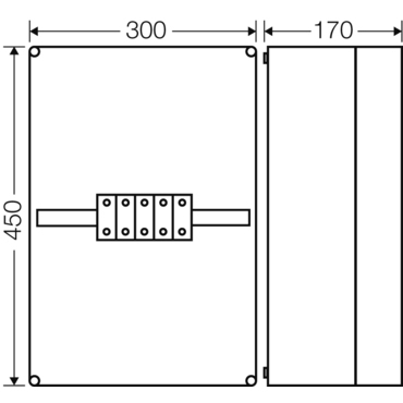 HEN K 7055 Svorkovnicová rozvodnice 5 pólová, 150A, IP 65, pro kabely 4x 16-50mm2, CU
