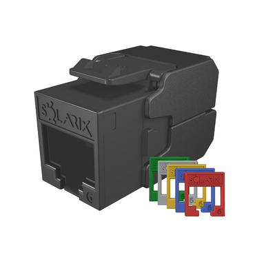 Keystone datový SOLARIX SXKJ-6-UTP-RAL-SA, CAT6, STP, RJ45, černá, samořezný
