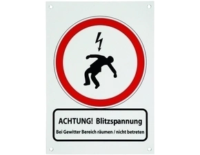 DEHN 480698  Výstražná tabulka ACHTUNG! Blitzspannung (pouze NJ nebo AJ) DEHN DEHN