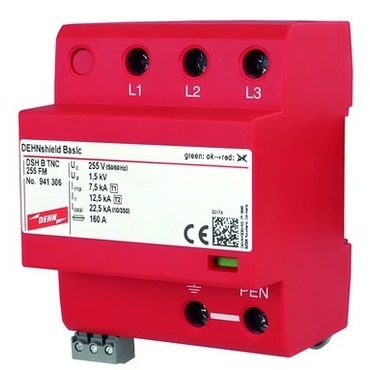 DEHN 941306  Optimalizovaný kombinovaný svodič  shield B Typ 1+2 pro třífázové TN-C-sítě DEHN DEHN