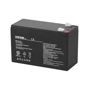 Baterie olověná VIPOW BAT0214, 12V, 7,5Ah