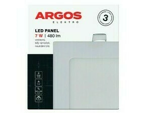 LED svítidlo vestavné ARGOS 7W, 480lm, IP40/20, NW, čtvercové, bílé