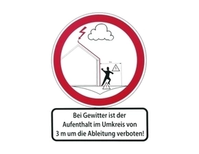 DEHN 480699  Štíkek pro upozornění,  210x297x0,7mm Al Za bouřky dodržujte odstup… (německy), mož DEH DEHN