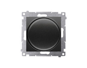 SIMON DS9L.01/49 Stmívač pro stmívatelné LED, tlačítko-otočný,  2-250W, 230V (strojek s krytem), čer