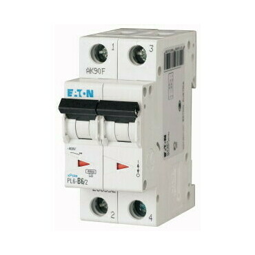 Jistič dvoupolový EATON 286552 PL6-B6/2 PL6, char B, 2-pólový, Icn=6kA, In=6A