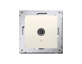 Zásuvka anténní SIMON 54 DAK1.01/41, TV 1 násobná koncová, pro jednotlivé instalace, krémová