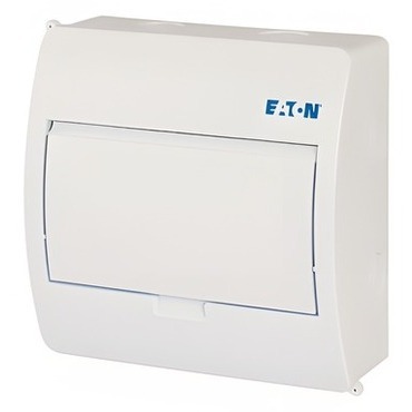 Rozvodnice nástěnná EATON 281690 BC-O-1/8-TW-ECO, bílé plast. dveře, 1 řada, 8 modulů
