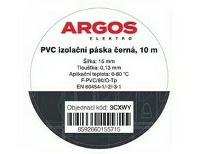 ARGOS PVC izolační páska černá, 10 m
