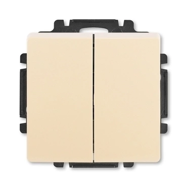 Ovládač zapínací ABB Swing 3557G-A87340 C1, řazení 1/0+1/0, krémová, dvojitý, s krytem
