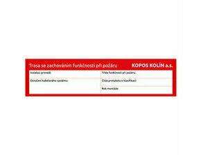KOPOS OPT CZ  OZNAČENÍ POŽÁRNÍCH TRAS