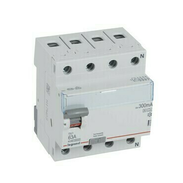 Chránič čtyřpolový LEGRAND 411805 TX3 CHRÁN. 4P 63A 300MA A-S