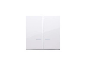 Kryt 2 násobný SIMON DKW5L/11, se světelným piktogramem pro přístroje spínačů a tlačítek, bílá