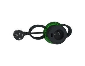 SCHN INS44007 Unica System+ - Stolní box XS se zásuvkou 250V/16A + nabíječkou USB A 3.1A, zápustný,