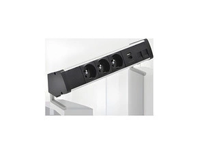 Blok zás. na desku SIMON 480 48410E30BK00000-40, 3x230V+USB nab.+2xRJ45, přip. konekt., hliník/černá