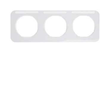 HAG 10132179 Rámeček 3-násobný s popisovým polem, vodorovný, Berker R.1, bílá, lesk