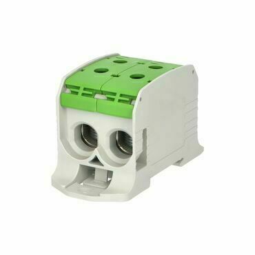 EL 1006037 Svorka univerzální RKA 95 DPE, 232A, 1pól. (4x vstup), AL/CU, zelená, na DIN/na panel (ba