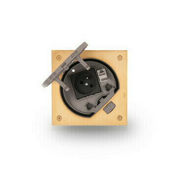 Vklad krabice podlah. SIMON KSE25U/23/71, KSE IP66 záp., zás. 230V~ + RJ45 kat. 5e UTP, mosaz