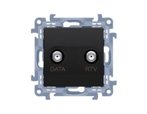 SIMON CAD1.01/49 Anténní zásuvka R-TV-DATA, (strojek s krytem), frekvence pro vstupy - 5÷1000 MHz, č