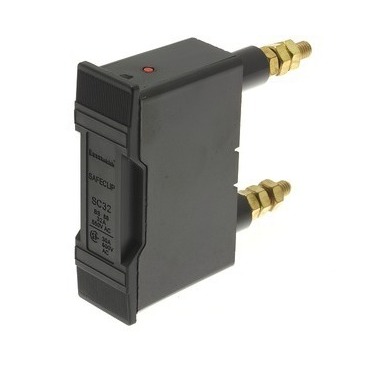 EATON SC32P SC32P Pojistkový spodek (norma BS88, Safeclip), zadní připojení 550V AC, 32A, černá / NS