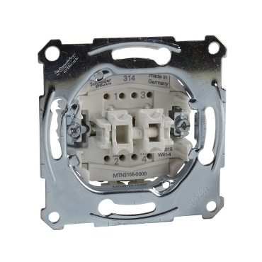 SCHN MTN3155-0000 Merten - Mechanismus tlačítka dvojitého řazení 1/0+1/0, 10 A (2 spínací kontakty)