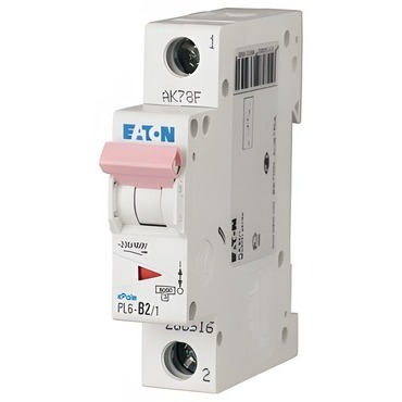 Jistič jednopólový EATON 286533 PL6-C16/1 Jistič PL6, char C, 1-pólový, Icn=6kA, In=16A