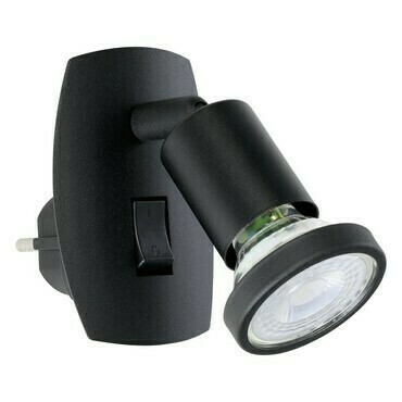 Bodové svítidlo zásuvkové PARRINI černá 70 mm 1x4,5W EGLO