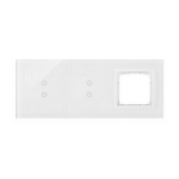 Kryt dotyk. ovl. SIMON DSTR3330/70, 2 ovl. Simon 54 Touch, 2 dotyk.+2 dotyk.+ otvor, perlová/bílá