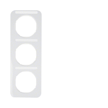 HAG 10132169 Rámeček 3-násobný s popisovým polem, svislý, Berker R.1, bílá, lesk