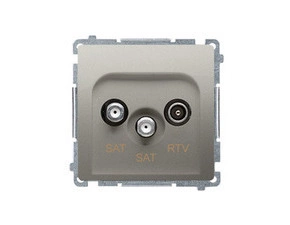Zásuvka anténní SIMON BMZAR+SAT3.1-P2.01/29, SAT+SAT+RTV, SAT: 5–2400 MHz, RTV:5–862 MHz, saténová