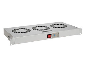 Jednotka ventilační SOLARIX VJ19-2-T-G, 19", 1U, RAL 7035, 2 větráky, bimetalový termostat, šedá