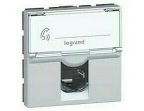 Zásuvka datová LEG 079464 Mosaic 1XRJ45 UTP C6 2M hliník