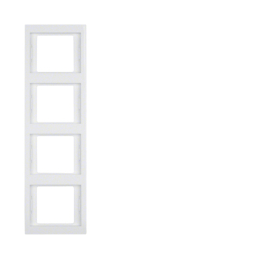 HAG 13437009 Rámeček 4-násobný, svislý, Berker K.1, bílá, lesk