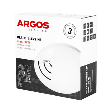 Svítidlo přisazené ARGOS PLAFO E27 S, s čidlem, IP44