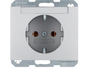 HAG 47397003 Zásuvka, SCHUKO, 16 A, 250 V~ s popis. polem, bezšroub. svorky, Berker K.5, Alu, lak.