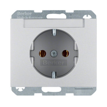 HAG 47397003 Zásuvka, SCHUKO, 16 A, 250 V~ s popis. polem, bezšroub. svorky, Berker K.5, Alu, lak.