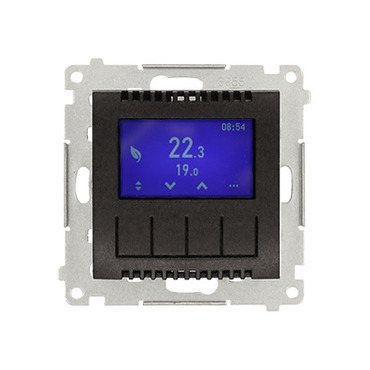 Termostat digitální SIMON DETD1A.01/48, programovatelný, antracitová metalizovaná